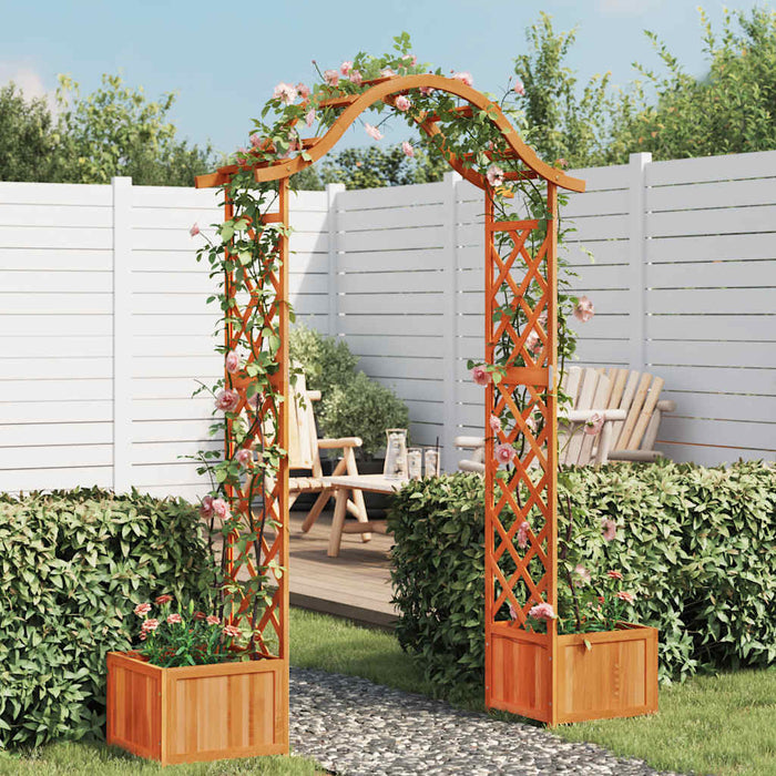 Pergola da Giardino con Fioriera in Legno Massello di Abete