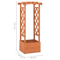 Fioriera a Traliccio con Arco-Vaso-Contenitore per Piante 49x39x117 cm in Legno di Abete