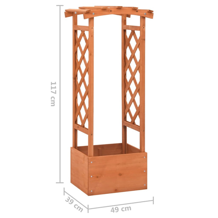 Fioriera a Traliccio con Arco-Vaso-Contenitore per Piante 49x39x117 cm in Legno di Abete