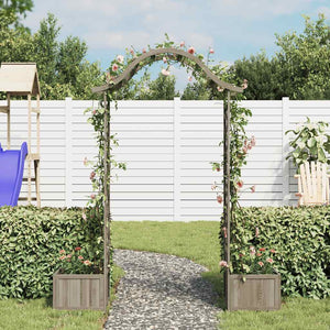 Pergola da Giardino con Fioriera Grigio Legno Massello di Abetecod mxl 73115
