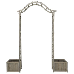 Pergola da Giardino con Fioriera Grigio Legno Massello di Abetecod mxl 73115