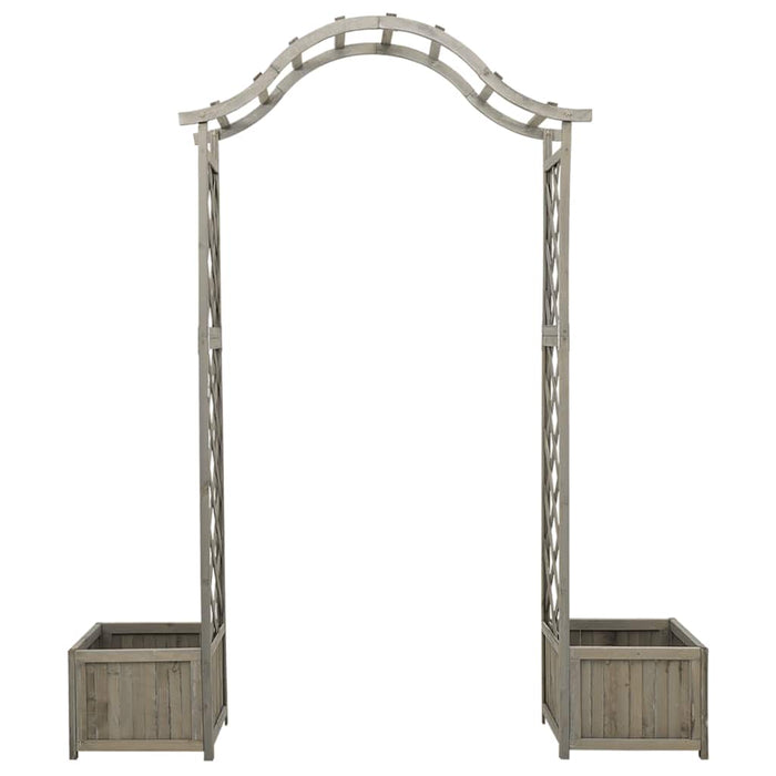 Pergola da Giardino con Fioriera Grigio Legno Massello di Abetecod mxl 73115