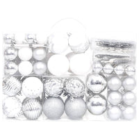Set Addobbi di Natale 108 pz Argento e Bianco cod mxl 41034