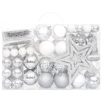 Set Addobbi di Natale 108 pz Argento e Bianco 330093