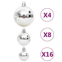 Set Addobbi di Natale 108 pz Argento e Bianco cod mxl 41034