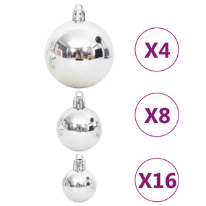 Set Addobbi di Natale 108 pz Argento e Bianco cod mxl 41034