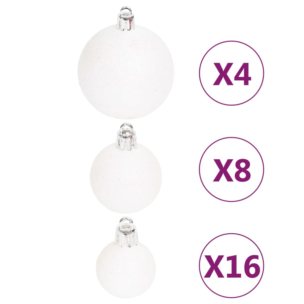 Set Addobbi di Natale 108 pz Argento e Bianco cod mxl 41034