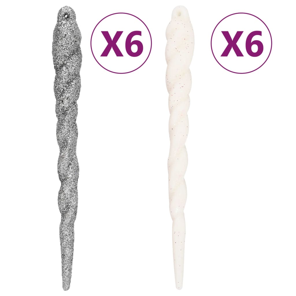 Set Addobbi di Natale 108 pz Argento e Bianco 330093