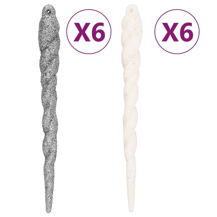 Set Addobbi di Natale 108 pz Argento e Bianco 330093