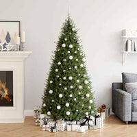 Set Natale con 61 Palline Punta e 150 Luci LED Bianco e Grigio 330099