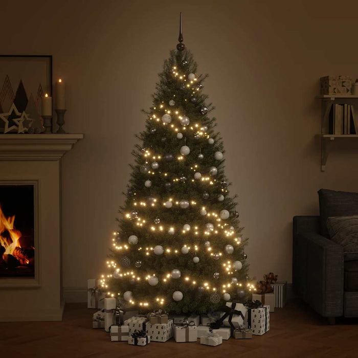 Set Natale con 120 Palline Punta e 300 Luci LED Bianco e Grigio 330100