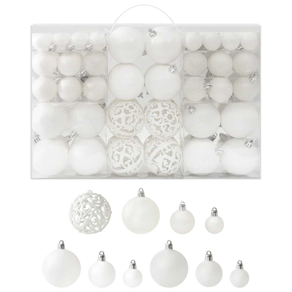 Set Palline di Natale 100 pz Bianco 330082