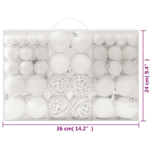Set Palline di Natale 100 pz Bianco 330082