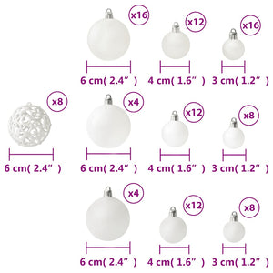 Set Palline di Natale 100 pz Bianco 330082
