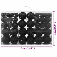Set Palline di Natale 100 pz Nero 330083