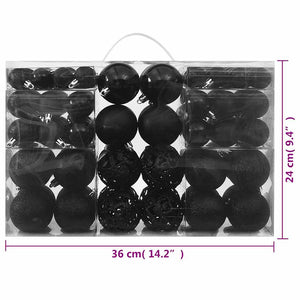 Set Palline di Natale 100 pz Nero 330083
