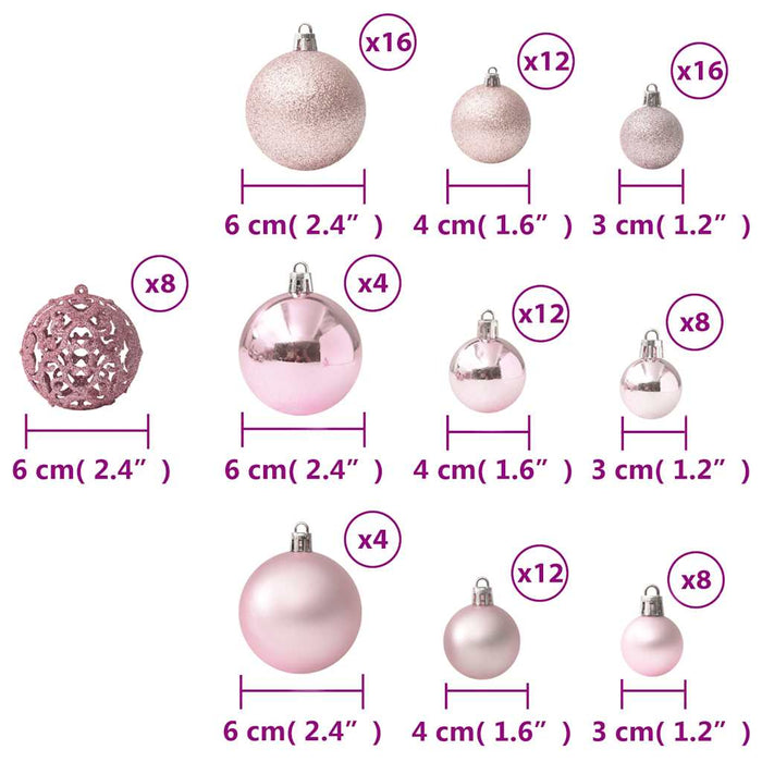 Set Palline di Natale 100 pz Rosa 330084