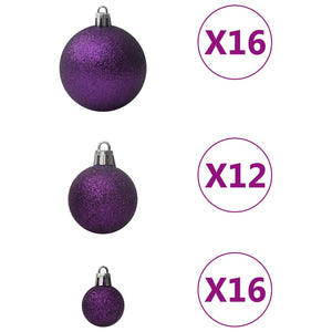 Set Palline di Natale 100 pz Viola 330086