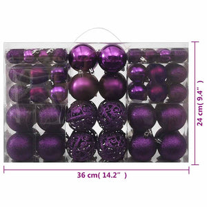 Set Palline di Natale 100 pz Viola 330086