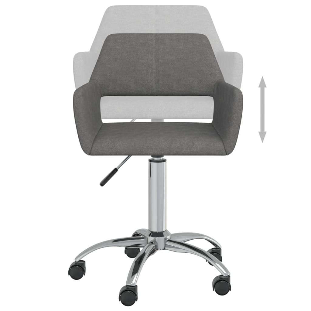 Sedia da Ufficio Girevole Grigio Scuro in Tessuto