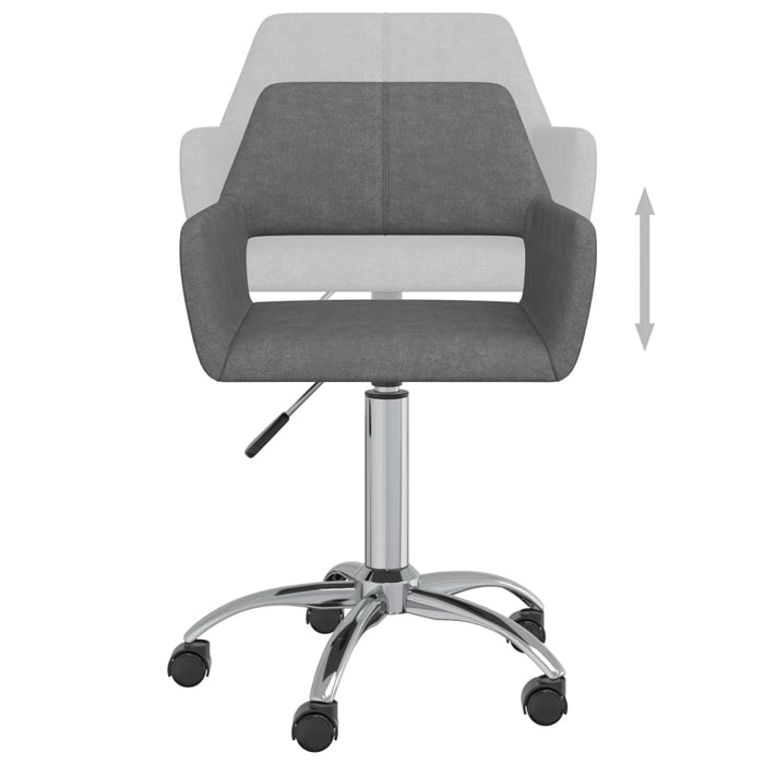 Sedia da Ufficio Girevole Grigio Scuro in Tessuto