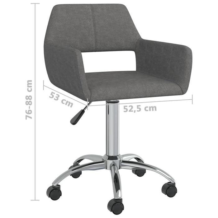 Sedia da Ufficio Girevole Grigio Scuro in Tessuto