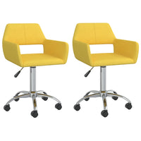 Sedie da Pranzo Girevoli 2 pz Gialle in Tessuto