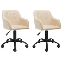 Sedie da Pranzo Girevoli 2 pz Crema in Tessuto