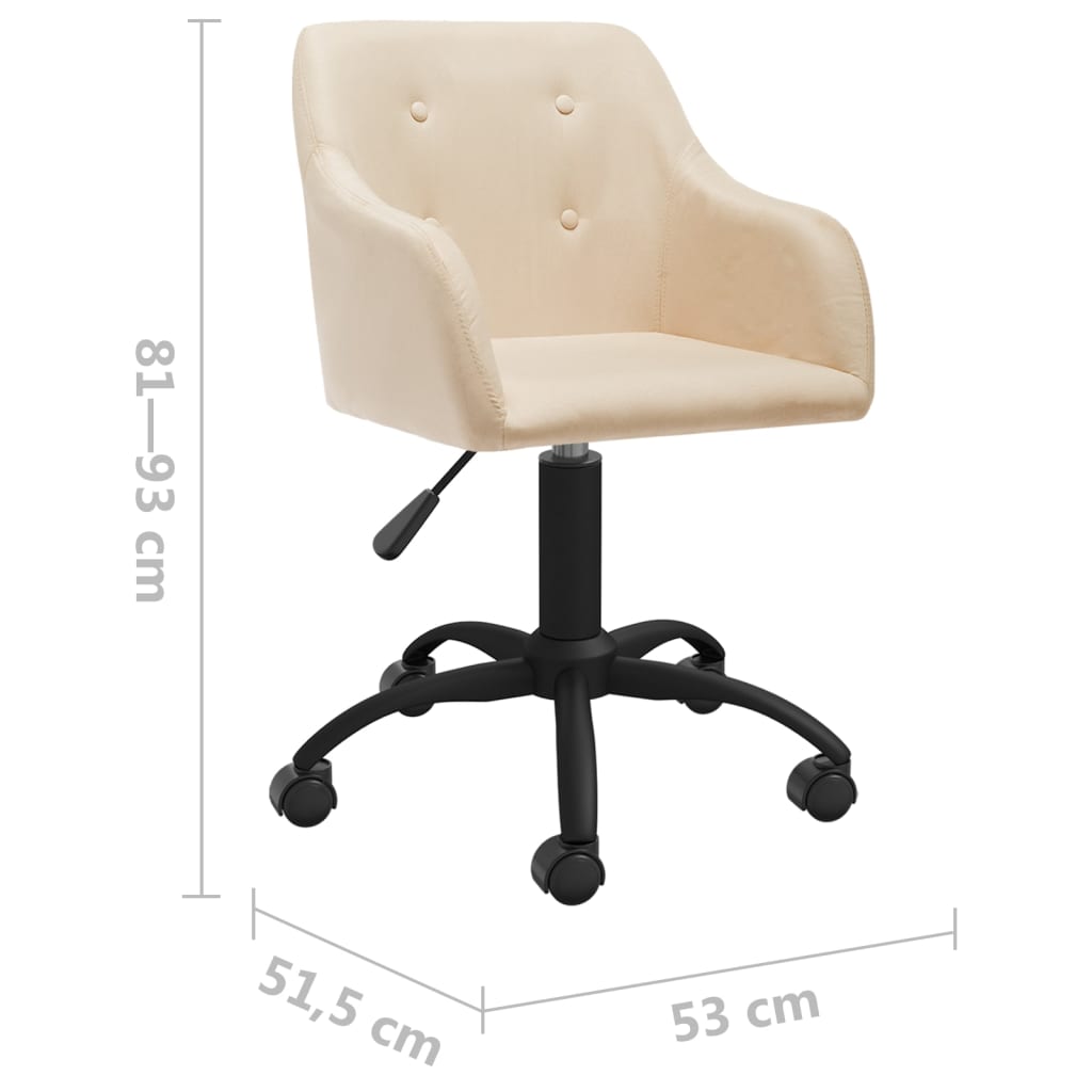 Sedie da Pranzo Girevoli 2 pz Crema in Tessuto