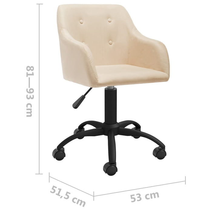 Sedie da Pranzo Girevoli 2 pz Crema in Tessuto