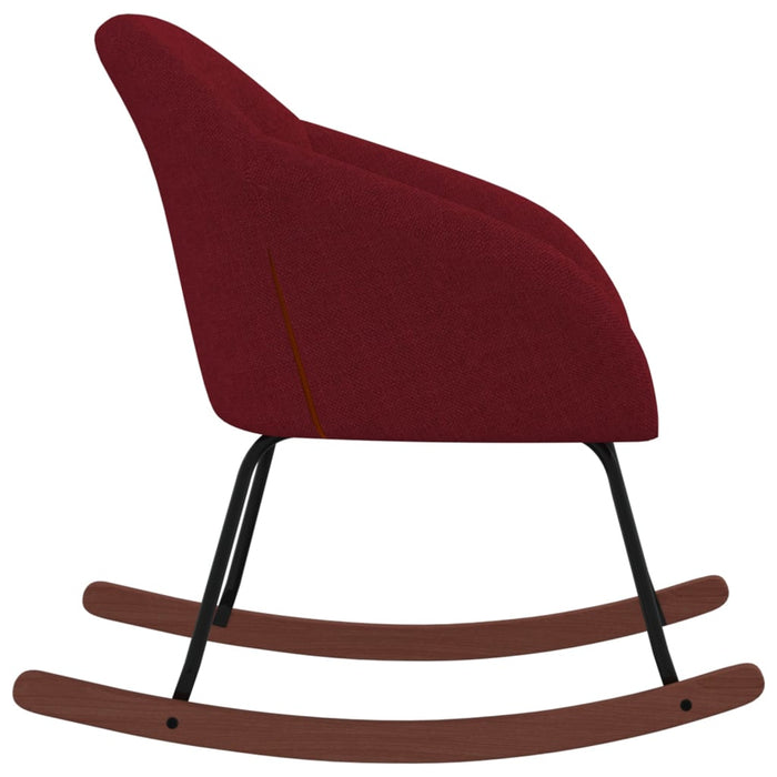Sedia a Dondolo Rosso Vino in Tessuto