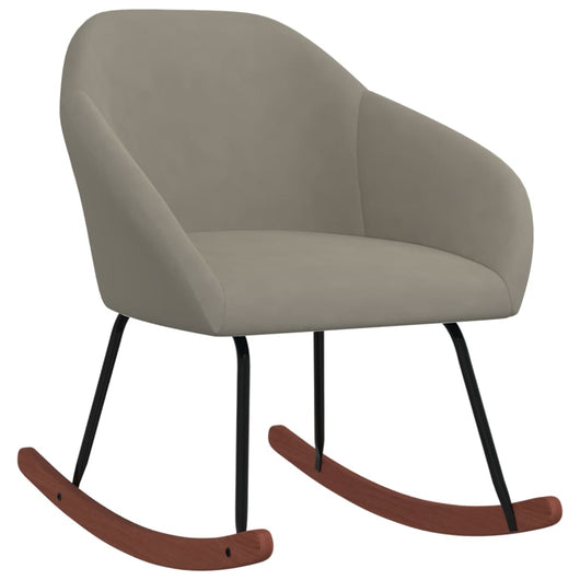 Sedia a Dondolo Grigio Chiaro in Tessuto