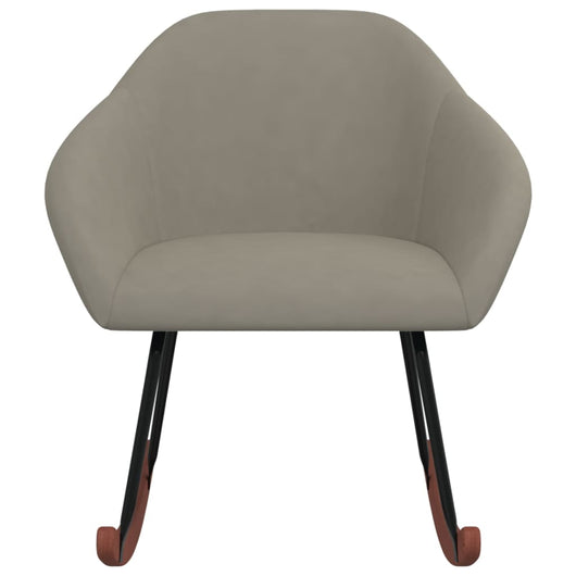 Sedia a Dondolo Grigio Chiaro in Tessuto