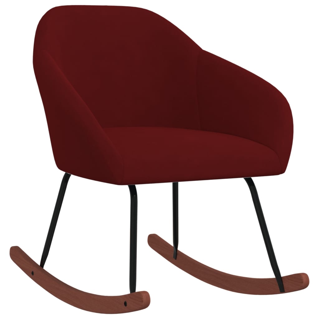 Sedia a Dondolo Rosso Vino in Tessuto