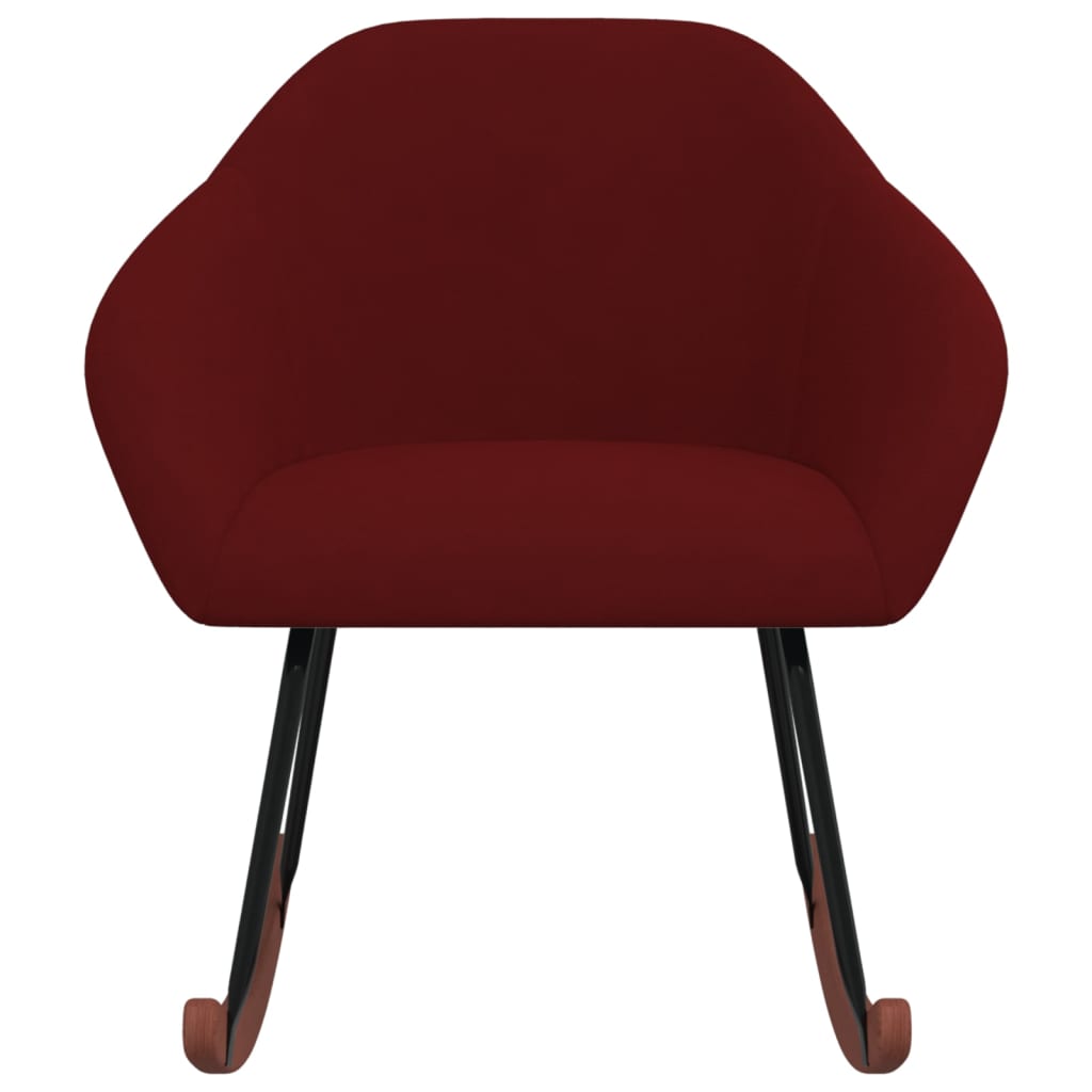 Sedia a Dondolo Rosso Vino in Tessuto