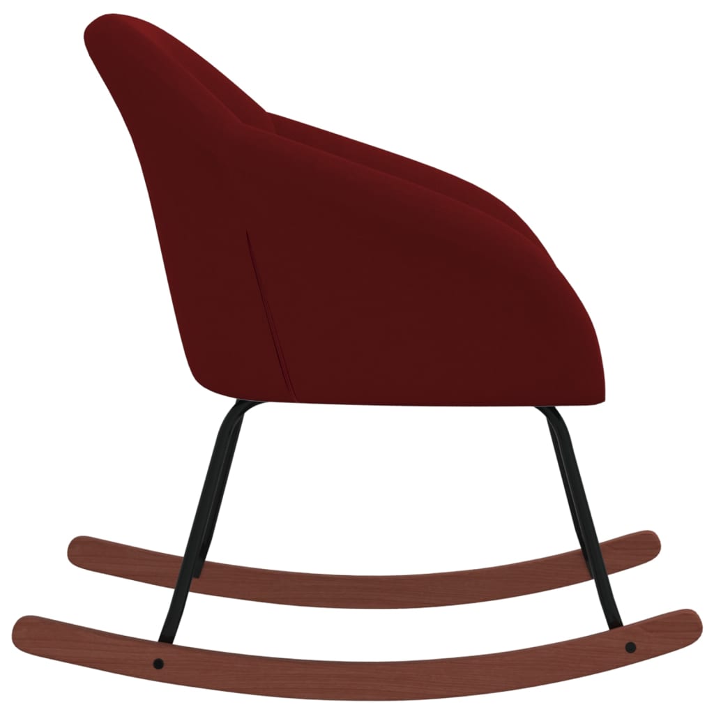 Sedia a Dondolo Rosso Vino in Tessuto