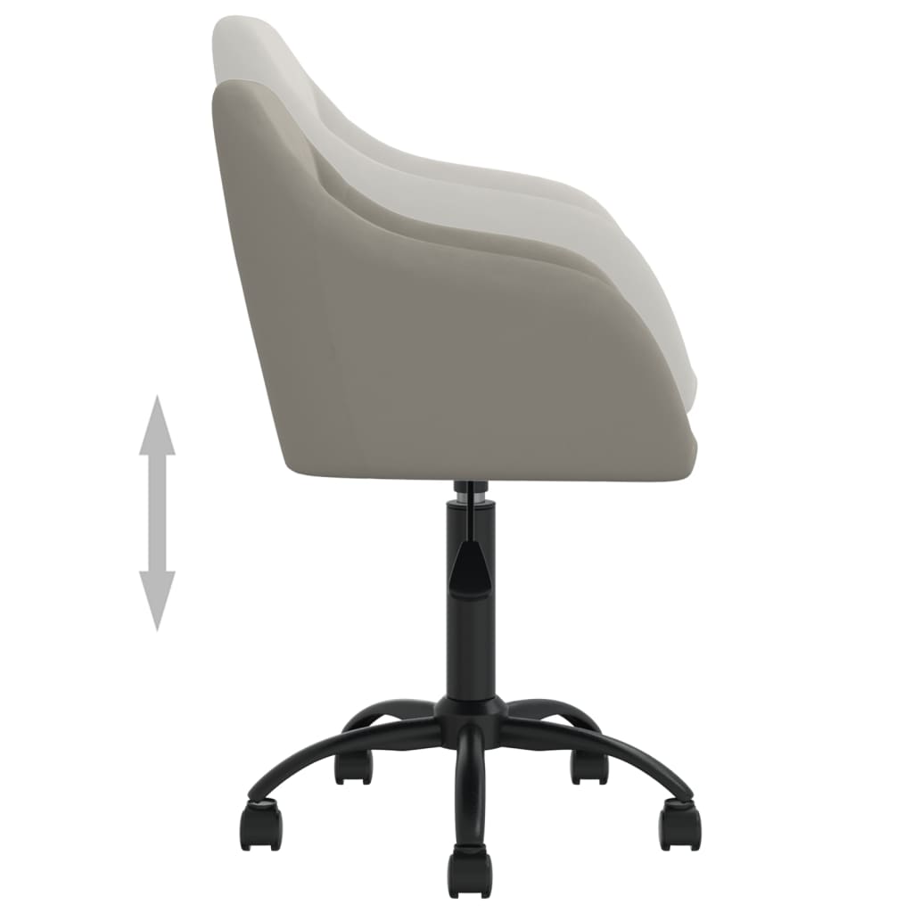 Sedie da Pranzo Girevoli 2 pz Grigio Chiaro in Velluto