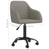 Sedie da Pranzo Girevoli 2 pz Grigio Chiaro in Velluto