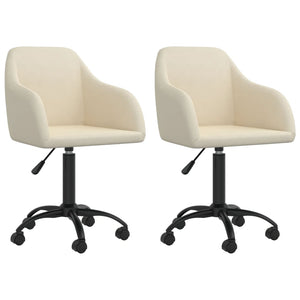 Sedie da Pranzo Girevoli 2 pz Crema in Velluto