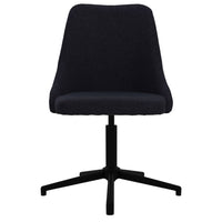 Sedia da Pranzo Girevole Nera in Tessuto