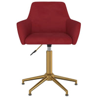 Sedia da Pranzo Girevole Rosso Vino in Velluto