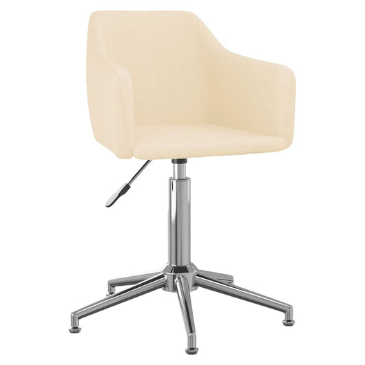 Sedia da Pranzo Girevole Crema in Tessuto
