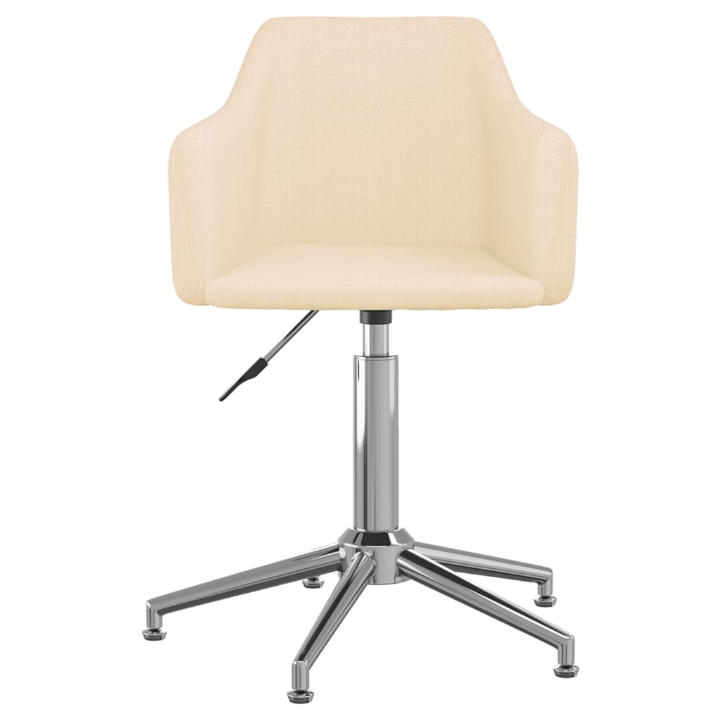 Sedia da Pranzo Girevole Crema in Tessuto