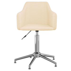 Sedia da Pranzo Girevole Crema in Tessuto