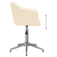 Sedia da Pranzo Girevole Crema in Tessuto