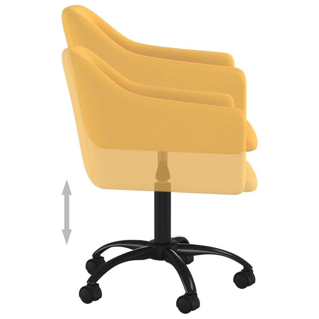 Sedie da Pranzo Girevoli 2 pz Gialle in Velluto 331228