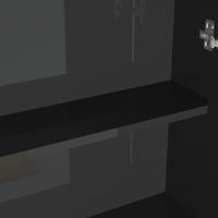 Armadietto a Specchio per Bagno-Mobile bagno con specchio 60x15x75 cm MDF Nero Lucido