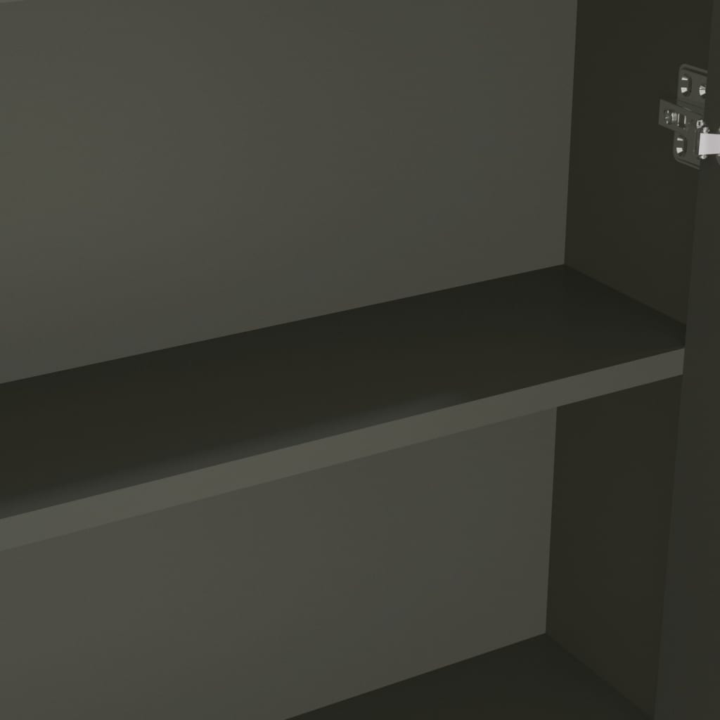 Armadietto a Specchio per Bagno 60x15x75 cm MDF Grigio 331527