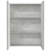 Armadietto a Specchio per Bagno 60x15x75 cm MDF Grigio Cemento cod mxl 74807
