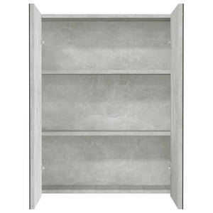 Armadietto a Specchio per Bagno 60x15x75 cm MDF Grigio Cemento cod mxl 74807